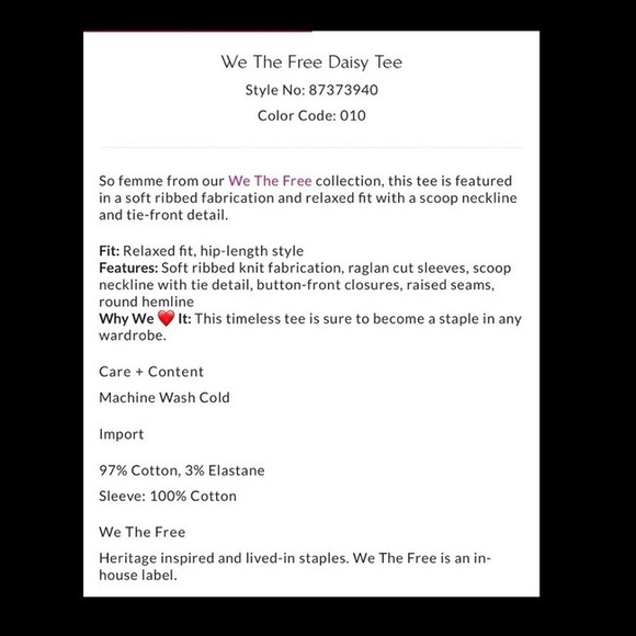 Free People We The Free Daisy Top White size Large (NWT) - Picture 5 of 5